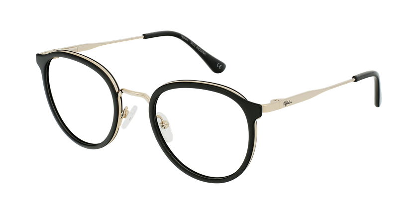 Óculos graduados INDIANA BK (TCHIN-TCHIN +1€) preto/dourado - vue de 3/4