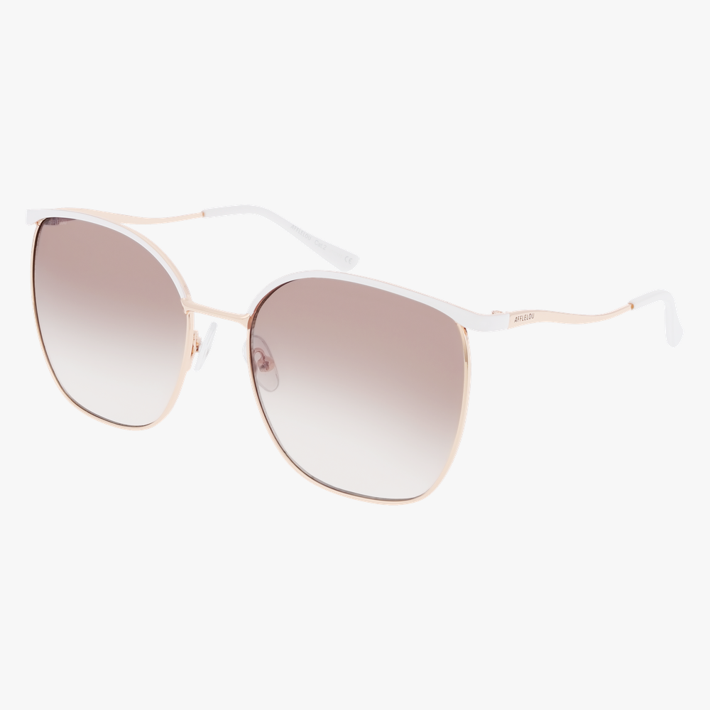 LUNETTES DE SOLEIL femme VIA doré/blanc - Vue de face