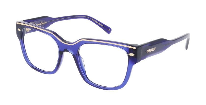 LUNETTES DE VUE femme CARACTERES FIL D'OR AUDACIEUSE bleu - Vue de face