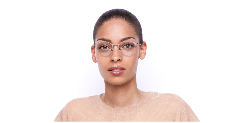 LUNETTES DE VUE femme OXYGEN rose/argenté - Vue de face